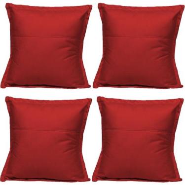 Imagem de Kit 4 Almofadas Cheias para sofá Sala Quarto decorativa 42,5x42,5 Sued