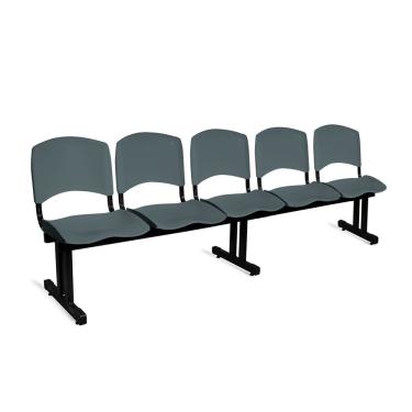 Imagem de Longarina Plástica 5 Lugares a/e Cinza Lara