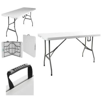 Imagem de Mesa multiuso dobravel 1,83M gigante vira maleta 400KG com alça camping praia dj festa profissional