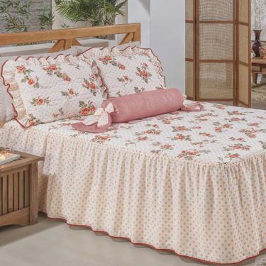 Imagem de Kit Colcha Sinara Casal Padrão Salmão 4 Peças - Bordados Ricardo