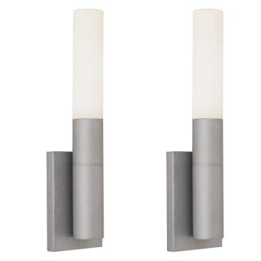 Imagem de Kit 2 Luminárias Arandela Parede Tubo 1 Difusor Quarto Prata