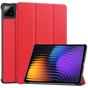 Imagem de Kepuch Custer Capas para Xiaomi Pad 7 / Xiaomi Pad 7 Pro 11.2" 2024,Couro-PU Bolsas Estojos - Vermelho