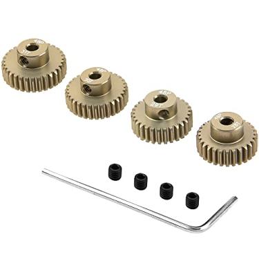 Imagem de ShareGoo 7075 Aluminum Alloy 48P 3.175mm Pinion Gear Sets 28T 29T 30T 31T Motor Gears Fit 3.175mm (1/8-Inch) Shaft Compatible with HPI Losi Axial Traxxas Tamiya 1/10 RC Car,4Pack