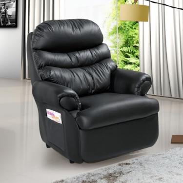 Imagem de Poltrona do Papai Reclinável Cadeira Corano Soft Vovô (PRETO)