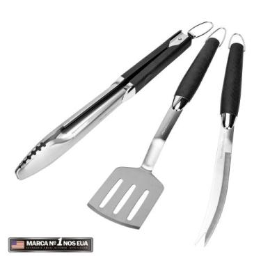 Imagem de Kit Churrasco Faca Inox Hamilton Beach 3 Peças BBQ Premium