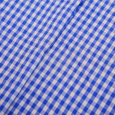 Imagem de Tecido de popelina de algodão 100 % xadrez do The Yard, tecido de popelina de algodão adequado para vestidos da moda, camisas, saias, acolchoado e artesanato (pedra preciosa azul branca, 8 jardas)