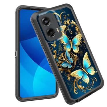 Imagem de GFEWYTJYJ Capa para Moto G Stylus 5G 2024, proteção total de 3 camadas à prova de choque, resistente, resistente, de alto impacto, capa rígida para Motorola Moto G Stylus 5G 2024, lindas borboletas
