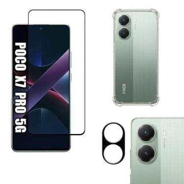 Imagem de KIT Para Xiaomi Poco X7 Pro Película de Vidro 3D, Capa e Câmera - Phon