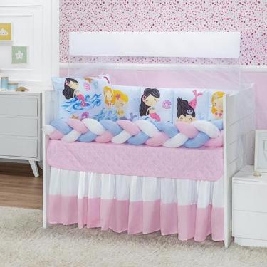 Imagem de Kit Jogo Berço Safari Estampado 10 Peças Americano Bichinhos - Jm Enxo