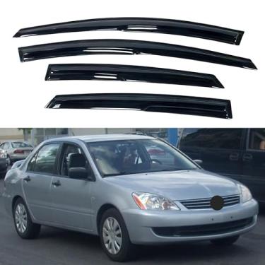 Imagem de Viseira de janela IG para Mitsubishi Lancer Sedan 2002-2006, protetor de chuva, extradurável, vento, vento, defletor de janela de ventilação lateral, estilo Mugen, 2002 2003 2004 2005 2006 (apenas