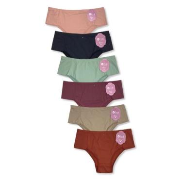 Imagem de Kit c/ 6 Calcinha Alta de Microfibra Detalhe em Strass Lut, EG