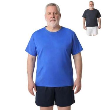 Imagem de Kit 2 Camisas Masculina Manga Curta Plus Size Malha Fria - Genérica, A