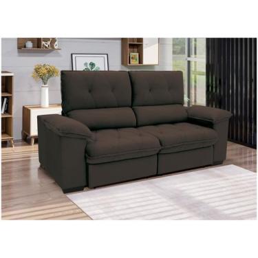 Imagem de Sofá 3 Lugares Retrátil Reclinável Suede Hannover Linoforte, Café, 3 l