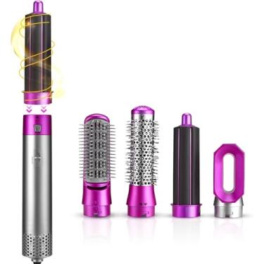 Imagem de Secador de cabelo multifuncional 5 em 1, ferramenta para modelagem, escova para secador de cabelo com cabeça removível para alisar, enrolar, secar, pentear e modelar - 110V