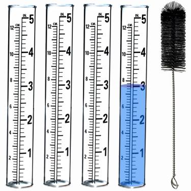 Imagem de YZDTECH Tubo de substituição de medidor de chuva de plástico, medidor de chuva de 12,7 cm, tubos de substituição para jardim de quintal e casa, com escova de tubo, melhor classificação (4 peças)
