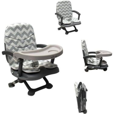 Imagem de Cadeira Alimentação Portátil Cloud Cinza Chevron PremiumBaby