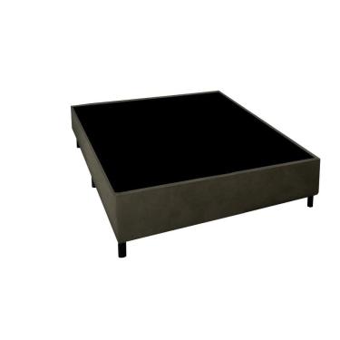 Imagem de Base Cama Box Casal Gazin Sommier 138x188x39cm Suede Liso Marrom