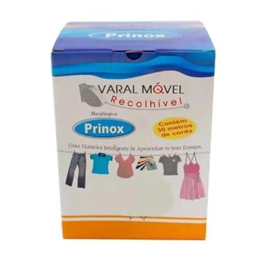 Imagem de Varal Móvel Recolhível PRINOX com 30 Metros de Corda – Ideal para Ambientes Compactos, Instalação na Parede