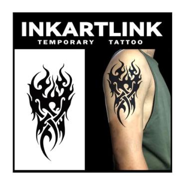 Imagem de INKARTLINK Tattoo Tech, 2 Folhas De Tatuagem Semipermanente Extragrande, Tatuagens Temporárias Com Design Arte Para Adultos, Duram 1 A Semanas, À Prova D'Água, Aparência Realista, Sem Adesivo, Refle