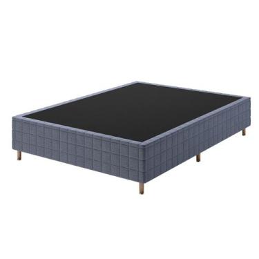 Imagem de Base de Cama Box Casal Lunare Rustico Azul - Vian, Azul, Moderno