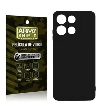 Imagem de Capa Preta Para Moto G15 + Película de Vidro 3D - Armyshield