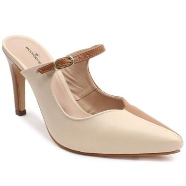 Imagem de Scarpin Mule Modarpe Salto Alto Confortável Moderno S17 (Bege Marrom, BR, Adulto, Numérico, 39)