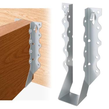 Imagem de Mixiflor 50 ganchos de viga, 2 x 8, suportes de viga resistentes de calibre 20 para madeira, laços de furacão para moldura de deck, piso, teto e telhado