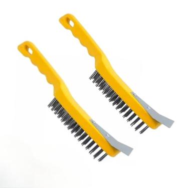 Imagem de Escova Aço Com Raspador Para Limpa Grelha Churrasqueira(Kit com 2 escovas)