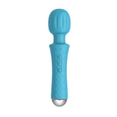 Imagem de Varinha Mágica 20 Modos De Vibração E 8 Velocidades Brinquedo Erótico Recarregável com Cabeça Flexível[AZUL]