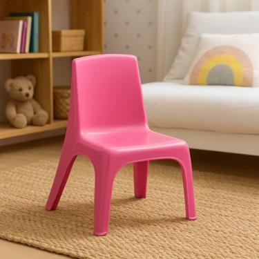 Imagem de Cadeira Infantil Rosa, Plástico Durável, para Estudo, Brincadeiras e Refeições
