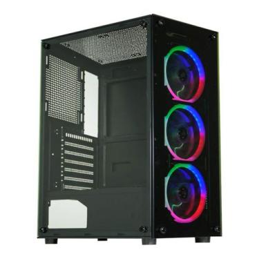Imagem de Gabinete Gamer KMEX, CG-30C5, Frontal e Lateral em Vidro Temperado, 3x
