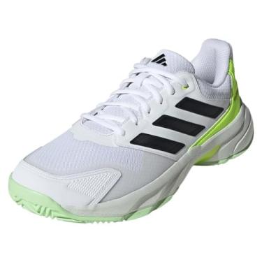 Imagem de adidas Courtjam Control 3 Tênis masculino, Branco/preto/limão lúcido, 46