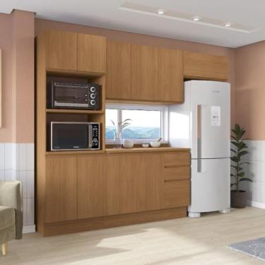 Imagem de Cozinha Modulada Compacta 270cm 10 Portas 3 Gavetas Ciela Kappesberg, 