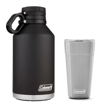 Imagem de Kit Growler e Copo Térmico com Tampa 600ml Inox Coleman, Único