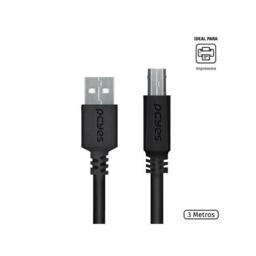 Imagem de Cabo Para Impressora Usb A 2.0 Macho Para Usb B 2.0 Macho 28awg Puro C