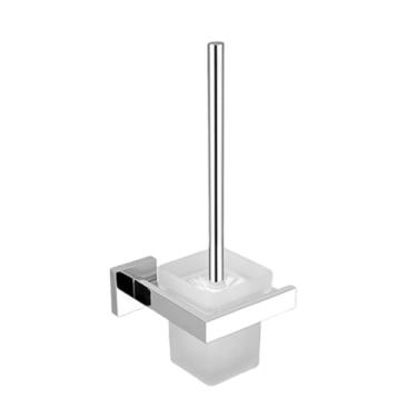 Imagem de Conjunto de acessórios para banheiro em aço inoxidável cromado - Inclui toalheiro, barra de toalha, porta-lenços e gancho para roupão para decoração de banheiro (suporte para escova de vaso sanit