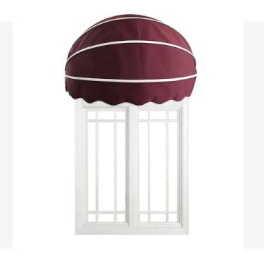 Imagem de Toldo De Cúpula De Lona, Dossel Fixo Ao Ar Livre, Toldo Retrátil Manual, Estrutura De Alumínio Dobrável, Tecido Resistente à água, Ideal Para Qualquer Janela Ou Porta, Rosso, 90cm