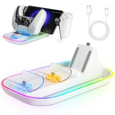 Imagem de Tendak Suporte De Carregamento Para Controle Remoto Do Playstation Portal, Estação Portátil Ps E Ps5 Com Luz Rgb 14" Cabo Tipo C, Acessórios Carregador