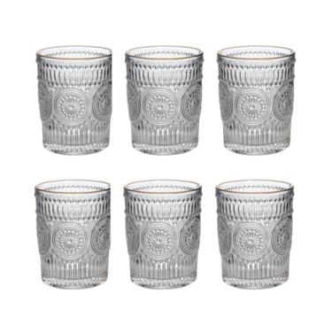 Imagem de Conjunto 6 Copos Mondoro De Vidro 300ml com Fio de Ouro - Para Água, Sucos, Whisky E Drinks – Wincy - VDA14148