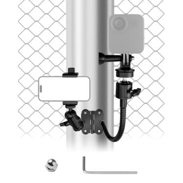 Imagem de Suporte de cerca magnética com 4 ímãs compatíveis com o telefone GoPro Mevo Start Insta360, kit de montagem do trocador de jogos firmemente anexado, suporte de cerca de câmera magnética para beisebol