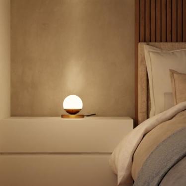 Imagem de Kit Luminaria De Mesa Abajur 2 Unidades Decorativo Quarto Dormitorio Casal Lateral Cama Lampada Inclusa (Dourado Globo Fosco)