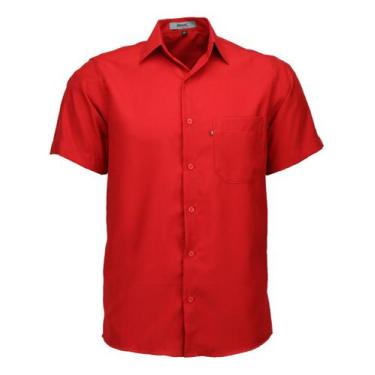 Imagem de Camisa Manga Curta Microleve Amil Com Bolso Não Amassa 440, Vermelho, 
