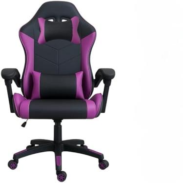 Imagem de Cadeira Gamer Reclinável Escritório Giratória Ergonômica (Roxa)