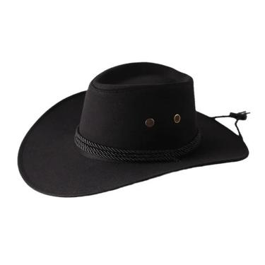 Imagem de Chapéu Country Cowboy Australiano Camurça Qualidade Premium Cor:preto