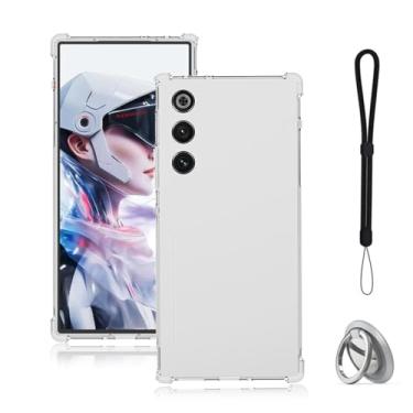 Imagem de NOUKAJU Capa para REDMAGIC 10 Air, capa protetora de telefone transparente TPU, função de suporte, suporte ajustável, capa protetora para Nubia Red Magic 10 Air (transparente)