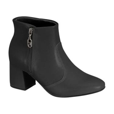 Imagem de Bota Feminina Beira Rio – Napa Preta, Salto Bloco Médio, Confortável e Elegante – Tamanho 34