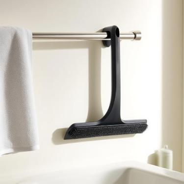 Imagem de Mesiiloly Rodo de chuveiro multiuso para portas de vidro, rodo para vidro de chuveiro com gancho, rodo de janela para casa, rodo pequeno para chuveiro, banheiro, vidro de carro, espelho