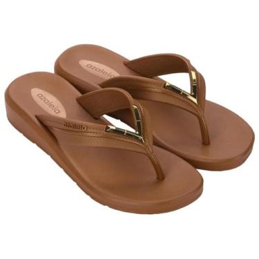 Imagem de Sandalia de salto azaleia cloe feminina 19306, Marrom pecan, 38