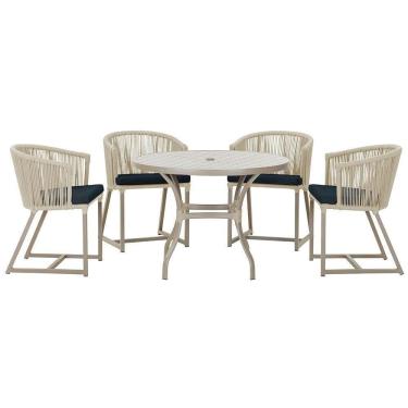 Imagem de Mesa Com 4 Cadeiras E Noronha Estofado 12 Trama autêntico Rami