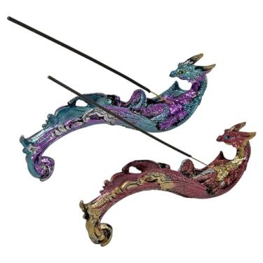 Imagem de Incensários Porta Incenso Vareta Dragão Roxo/Azul e Marsala